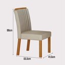 Ver imagem 4 de Conjunto Sala de Jantar Sofia 1,80m Tampo Vidro Off com 6 Cadeiras Jade Cinamomo/Joli Palha