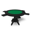 Ver imagem 3 de Mesa 6 Lugares Jogos Poker Carteado Montreal Redonda Tampo Reversível com Gavetas e Porta Copos Pret