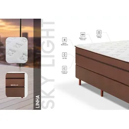 Colchão Casal Molas Bonnel 138x188x36cm Bruxelas Mannes Marrom/Branco - 6 Colchão Casal Molas Bonnel 138x188x36cm Bruxelas Mannes Marrom/Branco - 6