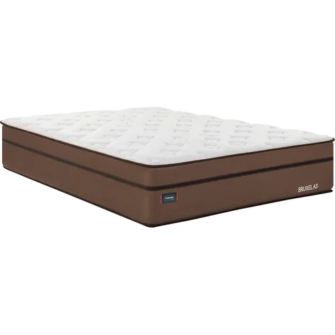 Colchão Casal Molas Bonnel 138x188x36cm Bruxelas Mannes Marrom/Branco