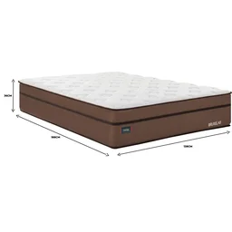 Colchão Casal Molas Bonnel 138x188x36cm Bruxelas Mannes Marrom/Branco - 4 Colchão Casal Molas Bonnel 138x188x36cm Bruxelas Mannes Marrom/Branco - 4