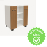 Gabinete com Duas Portas para Banheiro Rodízios Premium - Jm3 Móveis:branco/ripado - 9