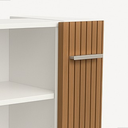 Ver imagem 6 de Gabinete com Duas Portas para Banheiro Rodízios Premium - Branco/ripado
