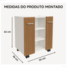 Gabinete com Duas Portas para Banheiro Rodízios Premium - Jm3 Móveis:branco/ripado - 10