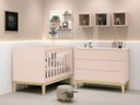 Ver imagem 1 de Jogo de Quarto para Bebê Classic New Rosa Fosco com Natural - Reller