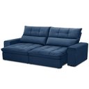 Ver imagem 7 de Sofá Retrátil Reclinável para Sala 3 Lugares 210cm Asaph F04 Veludo Azul - Lyam Decor