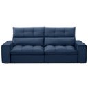 Ver imagem 3 de Sofá Retrátil Reclinável para Sala 3 Lugares 210cm Asaph F04 Veludo Azul - Lyam Decor