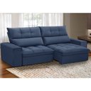 Ver imagem 2 de Sofá Retrátil Reclinável para Sala 3 Lugares 210cm Asaph F04 Veludo Azul - Lyam Decor