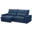 Ver imagem 6 de Sofá Retrátil Reclinável para Sala 3 Lugares 210cm Asaph F04 Veludo Azul - Lyam Decor