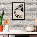 Ver imagem 2 de Quadro Garrafa de Vinho com Borboletas 33x24cm - com vidro:Madeira branca