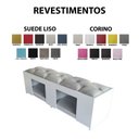 Ver imagem 6 de Recamier Pet Casinha Estofado Cama Box Mdf Branco Queen Capitonê Suede Liso Bege 157 X 40 X 37