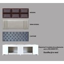 Ver imagem 4 de Recamier Pet Casinha Estofado Cama Box Mdf Branco Queen Capitonê Suede Liso Bege 157 X 40 X 37