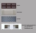 Ver imagem 4 de Recamier Pet Casinha Estofado Cama Box Mdf Branco Queen Capitonê Suede Liso Bege 157 X 40 X 37
