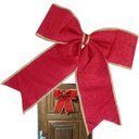 Ver imagem 1 de Laço Natal Enorme Decoraçao Arvore Porta Janela Casa Loja Fim de Ano Festa Comemoraçao Ornamentaçao 