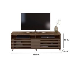 Rack Bancada Aurora Cross TV 65 2 Portas Imperial Sépia Tana Decor Madetec - 4