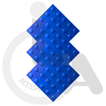 KIT 10 PÇS PISO TÁTIL PVC 25x25 ALERTA AZUL - 2