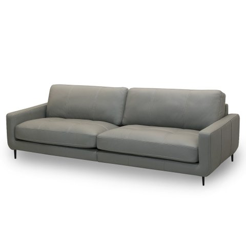 Sofá 3 Lugares para Sala 210cm Alicie L08 Couro Cinza Claro - Mpozenato