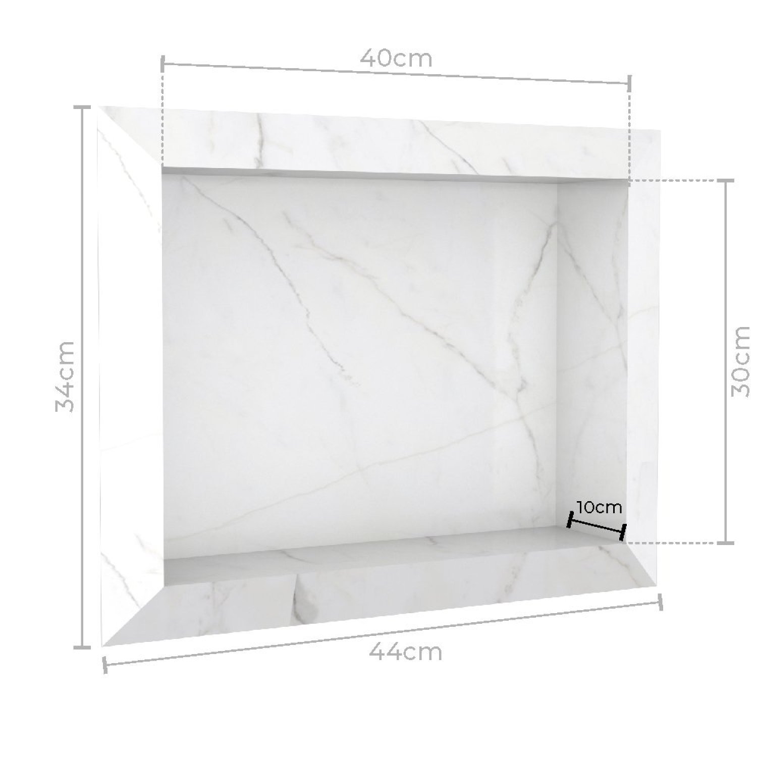 Nicho para Banheiro em Porcelanato Polido Diamante 40x30cm  - 3