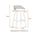Ver imagem 2 de Kit com 4 Banquetas Monaco Assento em Polipropileno e Base em Aço Fratini Nude