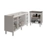 Armário Cozinha Balcão Gabinete de Pia 160 Cm Estela e Balcão Fran para Fogão Cooktop 5 Bocas Branco - 4