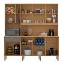 Ver imagem 2 de Armário de Cozinha Compacto Kits Paraná Nature 8 Portas 1 Gaveta Nicho Decorativo 1,94m - Freijó/