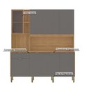 Ver imagem 4 de Armário de Cozinha Compacto Kits Paraná Nature 8 Portas 1 Gaveta Nicho Decorativo 1,94m - Freijó/