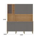 Ver imagem 3 de Armário de Cozinha Compacto Kits Paraná Nature 8 Portas 1 Gaveta Nicho Decorativo 1,94m - Freijó/