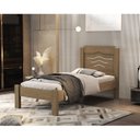 Ver imagem 1 de Cama Solteiro 100% MDF 195x103x94cm Sofia Marrom/Castanho/Off White
