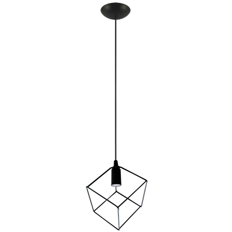Pendente Aramado Cubo Preto Sala Quarto Cozinha Banheiro