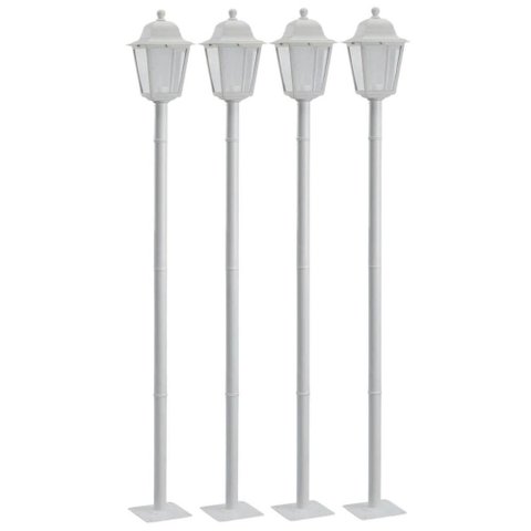 Kit 4 Postes de Jardim 1,95m Lente Transparente Luminária Externa Branca Soberana Dital