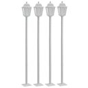Ver imagem 1 de Kit 4 Postes de Jardim 1,95m Lente Transparente Luminária Externa Branca Soberana Dital