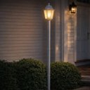 Ver imagem 4 de Kit 4 Postes de Jardim 1,95m Lente Transparente Luminária Externa Branca Soberana Dital