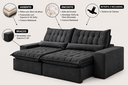 Ver imagem 2 de Sofá Petra Retrátil Reclinável 210m - Grafite