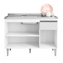 Ver imagem 3 de Balcão de Pia Tatiane 120 Cm e Armário Cozinha Kit Alice Branco Brilho - Ajl