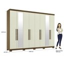 Ver imagem 5 de Guarda Roupa Casal Master New 8 Portas de Bater 4 Gavetas MDP Cômoda Havana com Rodízio Jatobá