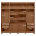 Ver imagem 4 de Guarda Roupa Casal Master New 8 Portas de Bater 4 Gavetas MDP Cômoda Havana com Rodízio Jatobá