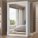 Ver imagem 1 de Guarda-roupa Solteiro 2 Portas de Correr com Espelhos 2 Gavetas Branco Vivare Madesa