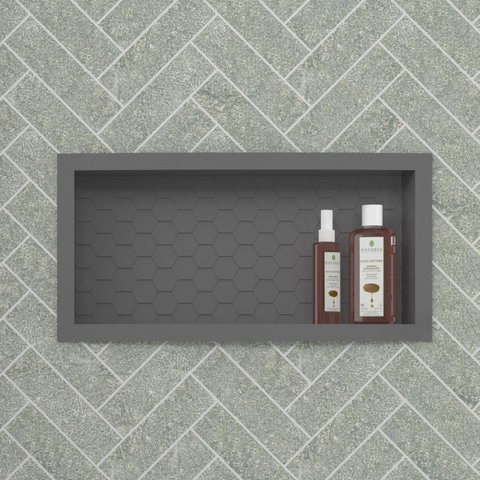 Nicho para Banheiro em Plástico Injetado Max 60x27cm Cinza/Chumbo