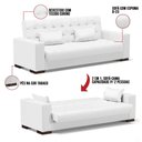 Ver imagem 2 de Sofá Cama 02 Lugares Lisboa Corino - D’Rossi Cor Branco