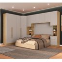 Ver imagem 1 de Quarto Modulado 3 Roupeiros 2 Mesas de Cabeceira e Um Ponte Casal San Diego Cinza/Aveiro Oak/Urbano