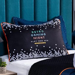 Kit Cobre Leito Retro Game Controle Dupla Face C/ Almofadas Queen 07 Peças - 3 Kit Cobre Leito Retro Game Controle Dupla Face C/ Almofadas Queen 07 Peças - 3