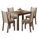 Ver imagem 2 de Conjunto Sala de Jantar Cíntia Madesa Mesa Tampo de Madeira 4 Cadeiras - Rustic/crema/bege Marrom