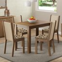Ver imagem 1 de Conjunto Sala de Jantar Cíntia Madesa Mesa Tampo de Madeira 4 Cadeiras - Rustic/crema/bege Marrom