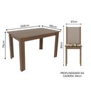 Ver imagem 3 de Conjunto Sala de Jantar Cíntia Madesa Mesa Tampo de Madeira 4 Cadeiras - Rustic/crema/bege Marrom