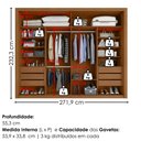 Ver imagem 3 de Guarda Roupa Casal 2 Portas de Correr com Espelho Imperio 272 cm Cinamomo Areia Zanz
