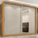 Ver imagem 2 de Guarda Roupa Casal 2 Portas de Correr com Espelho Imperio 272 cm Cinamomo Areia Zanz