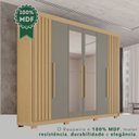 Ver imagem 7 de Guarda-Roupa Casal com Pés e Espelho 100% MDF 6 Portas 6 Gavetas Granada Premium Cinza/Jequitibá/Granizo