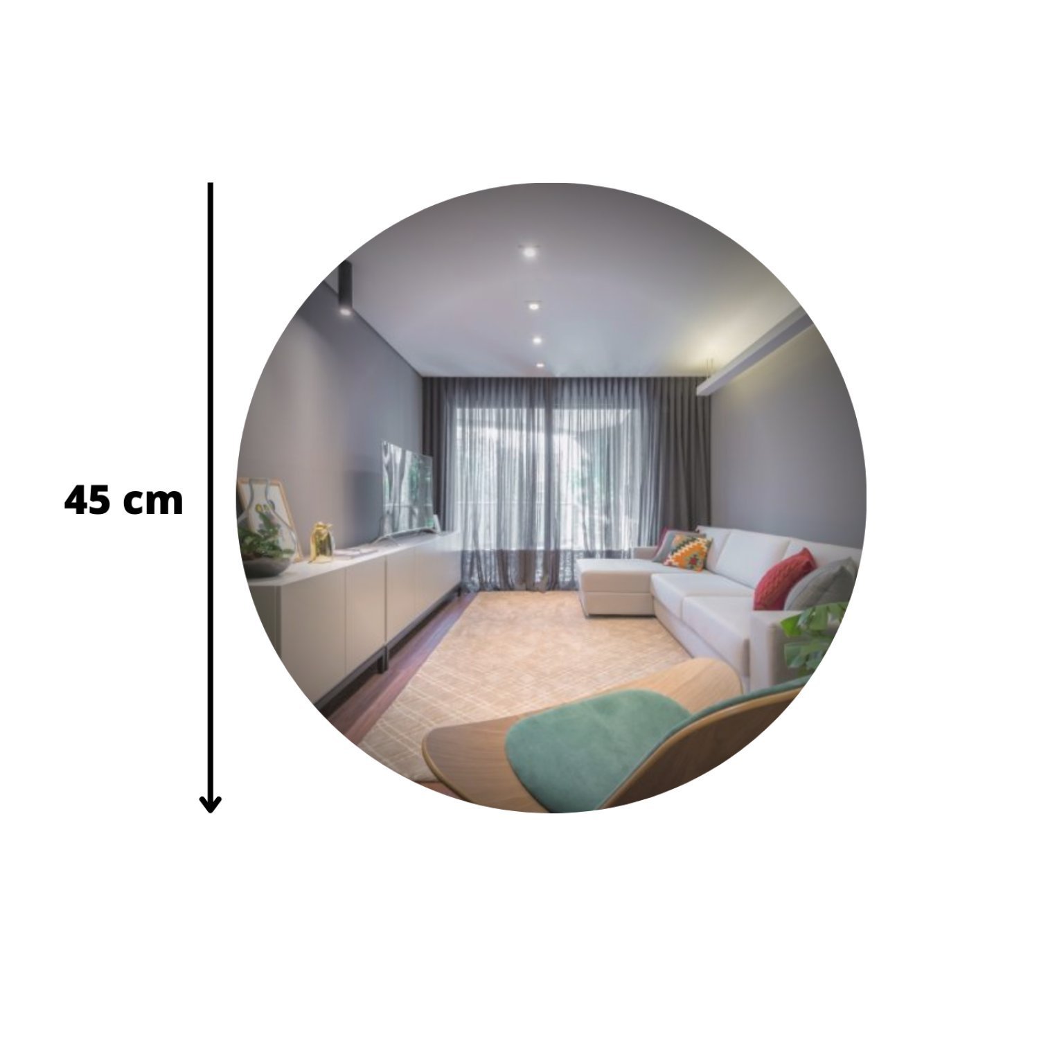 Espelho Redondo Lapidado 45cm com LED BellHouse Decor - 4