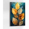 Quadro Decorativo para Sala Quarto Hall 40x60 Lotus Dourado Azul Moderno Elegante - 1