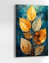 Ver imagem 1 de Quadro Decorativo para Sala Quarto Hall 40x60 Lotus Dourado Azul Moderno Elegante